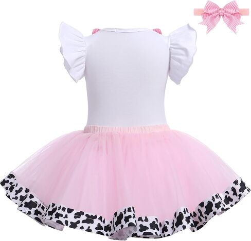 Baby Girl 1st Birthday Outfit Farm Cow Ladybug Romper Tutu Skirt Headband Christmas Bee Cake Smash Photo Shoot Clothes in Saudi Arabia