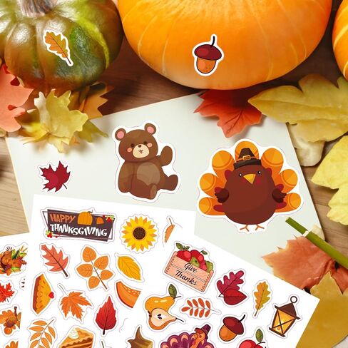 ملصقات عيد الشكر للأطفال، ملصقات زينة عيد الشكر، ملصقات الخريف للأطفال، 16 ورقة ملصقات ديك رومي لعيد الشكر السعيد لأظرف بطاقات الهدايا، لوازم الفصول الدراسية لحفلات عيد الشكر in Kuwait