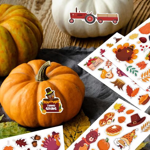 ملصقات عيد الشكر للأطفال، ملصقات زينة عيد الشكر، ملصقات الخريف للأطفال، 16 ورقة ملصقات ديك رومي لعيد الشكر السعيد لأظرف بطاقات الهدايا، لوازم الفصول الدراسية لحفلات عيد الشكر in Kuwait
