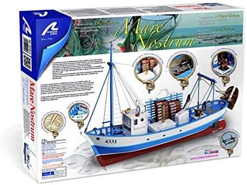 Artesanía Latina - مجموعة نماذج السفينة الخشبية - قارب صيد إسباني ومتوسطي، سفينة صيد Mare Nostrum - موديل 20100N، مقياس 1:35 - نماذج للتجميع - المستوى المتوسط in Kuwait