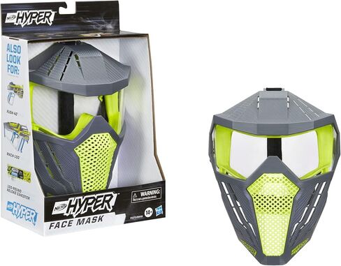NERF Hyper Face-Mask - Breathable Design, Adjustable Head Strap, Green Team Color - for Teens,-Adults in Kuwait