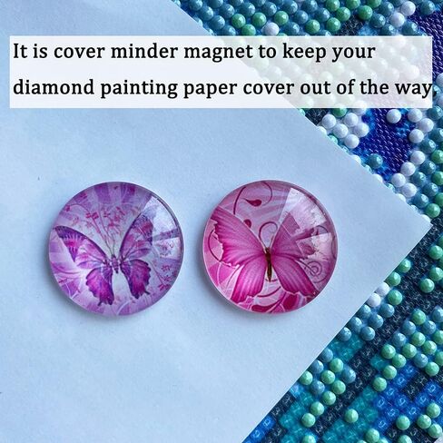 6 قطع غطاء زجاجي فراشة للطلاء الماسي، حامل غطاء مغناطيسي، ملحقات أدوات فنية ألماسية in Kuwait