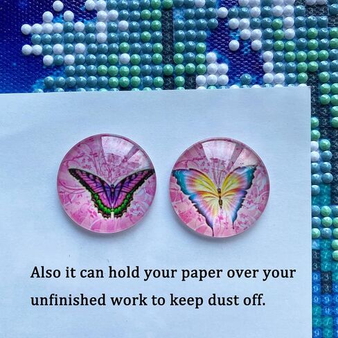 6 قطع غطاء زجاجي فراشة للطلاء الماسي، حامل غطاء مغناطيسي، ملحقات أدوات فنية ألماسية in Kuwait