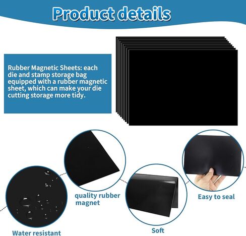 FSWCCK 40 قطعة من حقيبة تخزين الطوابع والقوالب وأوراق مغناطيسية مطاطية، حافظة مغلف جيب للتخزين، قوالب قطع استنسل Oragnizer لقطع القوالب DIY سكرابوكينغ in Kuwait