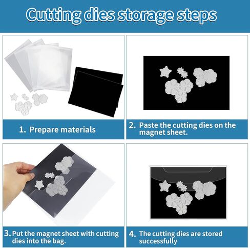 FSWCCK 40 قطعة من حقيبة تخزين الطوابع والقوالب وأوراق مغناطيسية مطاطية، حافظة مغلف جيب للتخزين، قوالب قطع استنسل Oragnizer لقطع القوالب DIY سكرابوكينغ in Kuwait