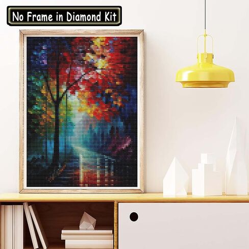 Cuneai DIY 5D Diamond Painting Street Scene, Paint with Diamonds Art Oil Painting Crystal Embroidery Cross Stitch Round Drill by Number Kits for Home Wall Decoration Handicrafts 12x16 inch in Kuwait