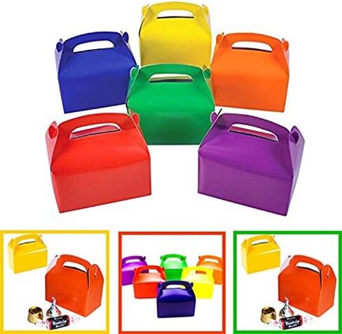 صندوق هدايا من الورق المقوى بألوان قوس قزح ساطعة 24 متنوعة من Adorox حقائب Goody هدية مناسبة لأعياد الميلاد للأطفال in Kuwait