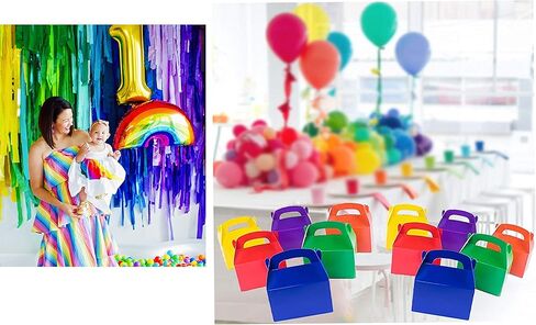 صندوق هدايا من الورق المقوى بألوان قوس قزح ساطعة 24 متنوعة من Adorox حقائب Goody هدية مناسبة لأعياد الميلاد للأطفال in Kuwait