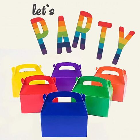 صندوق هدايا من الورق المقوى بألوان قوس قزح ساطعة 24 متنوعة من Adorox حقائب Goody هدية مناسبة لأعياد الميلاد للأطفال in Kuwait