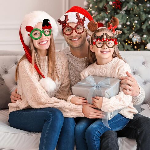 20 قطعة من نظارات Irieiply المضحكة للكريسماس للأطفال والكبار نظارات لامعة للزينة لارتدائها لحفلات الكريسماس والعطلات in Saudi Arabia
