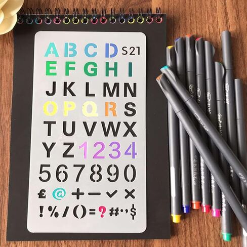 مجموعة 24 قطعة من استنسل المجلات للأطفال المراهقين مقاس 4 × 7 بوصة دفتر قصاصات دفتر يوميات قوالب رسم DIY لمخطط مذكرات رصاصة من RuiChy in Kuwait