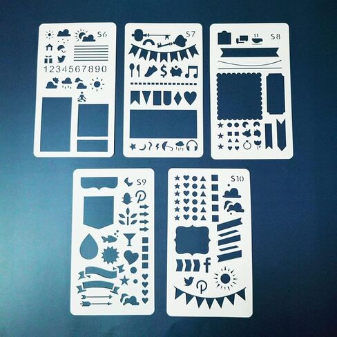 مجموعة 24 قطعة من استنسل المجلات للأطفال المراهقين مقاس 4 × 7 بوصة دفتر قصاصات دفتر يوميات قوالب رسم DIY لمخطط مذكرات رصاصة من RuiChy in Kuwait