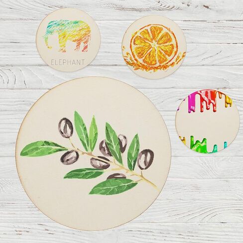 100 قطعة من الدوائر الخشبية مقاس 4 انش، قطع خشبية دائرية غير مكتملة، شرائح خشبية مستديرة طبيعية للمشروبات والحرف اليدوية وقواعد الاكواب والطلاء والتلوين والنقش بالليزر والديكورات in Kuwait