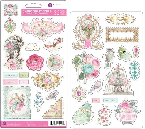 مجموعة افيك امور من بريما ماركيتنج - عبوة لهواة الجمع مع وسادة ورقية مقاس 12 × 12 انش وطبعة ايفيميرا وبطاقات وتذاكر ولوح خشب مضغوط وزهور in Kuwait