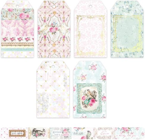 مجموعة افيك امور من بريما ماركيتنج - عبوة لهواة الجمع مع وسادة ورقية مقاس 12 × 12 انش وطبعة ايفيميرا وبطاقات وتذاكر ولوح خشب مضغوط وزهور in Kuwait