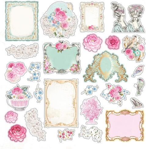 مجموعة افيك امور من بريما ماركيتنج - عبوة لهواة الجمع مع وسادة ورقية مقاس 12 × 12 انش وطبعة ايفيميرا وبطاقات وتذاكر ولوح خشب مضغوط وزهور in Kuwait