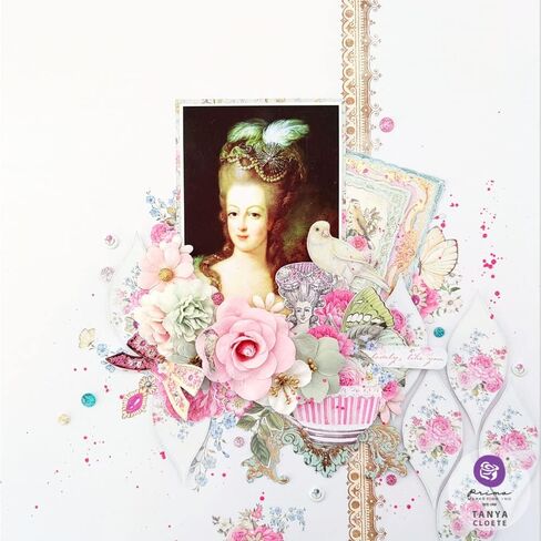 مجموعة افيك امور من بريما ماركيتنج - عبوة لهواة الجمع مع وسادة ورقية مقاس 12 × 12 انش وطبعة ايفيميرا وبطاقات وتذاكر ولوح خشب مضغوط وزهور in Kuwait