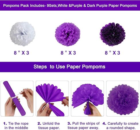 زينة عيد الميلاد للفتيات والنساء، ديكورات الحفلات الأرجوانية مع زينة عيد ميلاد سعيد مع لافتة من الرايات، بالونات، بومبوم، دوامة معلقة لبدلة ديكور حفلات الذكرى السنوية والخطوبة in Kuwait