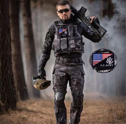 الولايات المتحدة الأمريكية الجيش المطرزة التصحيح العسكري التكتيكية من الولايات المتحدة العلم الأمريكي هوك وحلقة لحقائب الظهر قبعات القبعات السترات السراويل ، شعارات موحدة in Kuwait