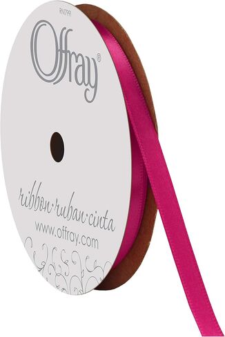 Berwick Offray 1/4" Single Face Satin Ribbon, Azalea Pink, 20 Yds in Saudi Arabia