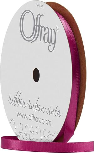 Berwick Offray 1/4" Single Face Satin Ribbon, Azalea Pink, 20 Yds in Saudi Arabia
