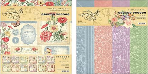 جرافيك 45 مجموعة فلاور ماركت - مجموعة 12 × 12 + عبوة ورقية مزدوجة الجوانب 12 × 12 in Kuwait