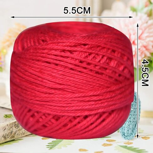 Crochet Thread Kit Size 3 Cotton Threads Balls kit 40 Popular Rainbow Colors with Free Set of 2 Crochet Hooks and 2pcs Knitting Needles for Beginners and Experienced Crochet Enthusiast in Kuwait