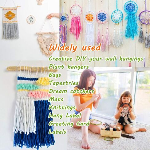 Crochet Thread Kit Size 3 Cotton Threads Balls kit 40 Popular Rainbow Colors with Free Set of 2 Crochet Hooks and 2pcs Knitting Needles for Beginners and Experienced Crochet Enthusiast in Kuwait