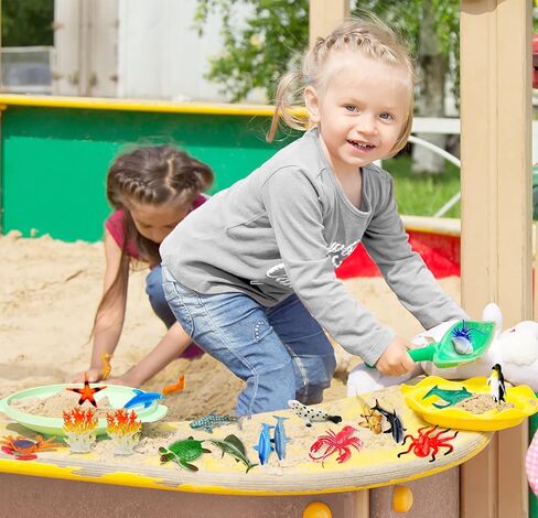 لعبة حيوانات بحر المحيط، 38 قطعة من ألعاب الاستحمام على شكل حيوانات صغيرة، تماثيل واقعية تحت الحياة البحرية، سمكة قرش للأطفال الصغار والأطفال والأولاد والبنات تعليم عيد الميلاد هدية عيد ميلاد كعكة كب كيك توبر in Kuwait