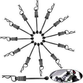 RC Body Clips with Pull Tabs for Traxass TRX4 Arrma Axial SCX10 Redcat HSP Himoto 1/8 1/10 RC Car Shell, 20-Pack (Black)