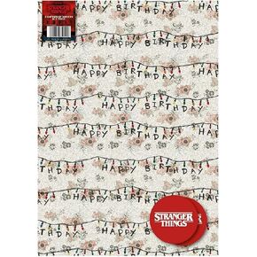 Stranger Things Wrapping Paper, The Upside Down Gift Wrapping, 2 Sheets 2 Tags Stranger Things in Saudi Arabia