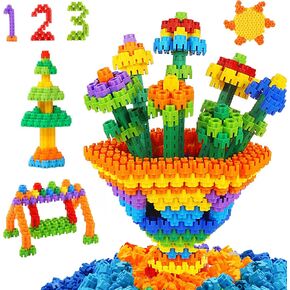 300 Pcs Kids Building Blocks for Kids with Storage Bag- Interlocking, Colorful Stem Toys for 3+ Year Old- Connects Building Toys for Kids Learning- Kindergarten Educational Toys for 3 Year Old in Saudi Arabia