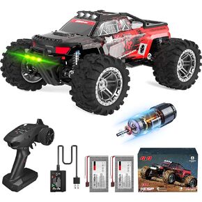 Axguter 1:10 Scale All Terrain RC Car, 4WD High Speed RC Truck for Adults,2.4 GHz Remote Control Car with LED Lights, 4X4 Waterproof Off-Road Truck with Two Rechargeable Batteries. in Saudi Arabia