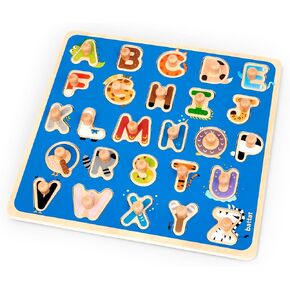 Battat- Wooden Peg Puzzle- Farm Animals Puzzle for Toddlers- Wooden Toys- Educational Toys- 2 Years + Wooden Peg Puzzle: Farmland Animals