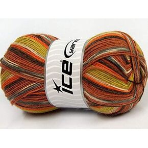 (1) خيوط جوارب ذكية بوزن 100 جرام - فائقة النعومة، صوف ونايلون، 437 ياردة، برتقالي مقلم ذاتيًا، نحاس، رمادي وأكثر من ذلك in Kuwait