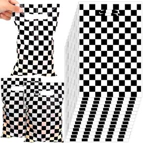 50 Pieces Black and White Checkered Bags Race Car Theme Party Favors Race Car Themed candy Bags Race Cars Goodie Bags Race Car Theme Party Decorations for Race Birthday Party (6.4 x 10 Inch)