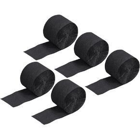 MECCANIXITY Crepe Paper Streamer Crepe Paper Decoration 82ft Long 1.77 Inch Wide for Birthday Party Wedding Thanksgiving Christmas Decorations DIY, Black Pack of 5 in Saudi Arabia