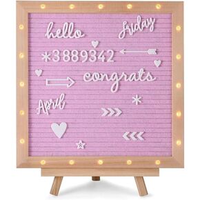 UPASCON 10"x10" LED Lights Felt Letter Boards with Pine Wood Frame,436 White Letters and Patterns,for Messages,Menus,Planning,Festival and Party in Saudi Arabia