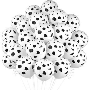 FEPITO 30 PCS Cow Balloons Funny Print Cow Balloons for Children's Party Theme Party Animal Birthday Party Favor Supplies Decorations