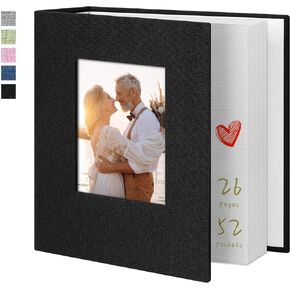 Yopih Photo Album 4x6 200 Pockets Photo Albums with Linen Cover Picture Albums for Family, Wedding, Baby, Photo Book Holds Vertical Pictures Blue