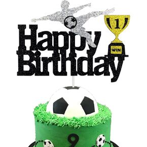 Soccer Birthday Cake Topper,Football Theme Cake Topper for Kids Adult Bitrhday Party