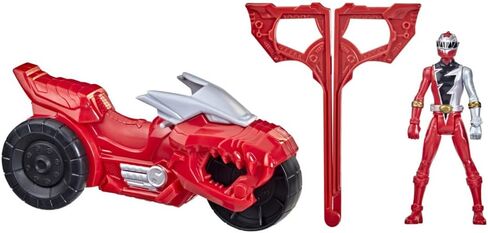Power Rangers Dino Fury Rip N Go Sabertooth Battle Rider and Dino Fury Green Ranger 6-Inch-Scale Vehicle and Action Figure, Toys for Kids in Saudi Arabia