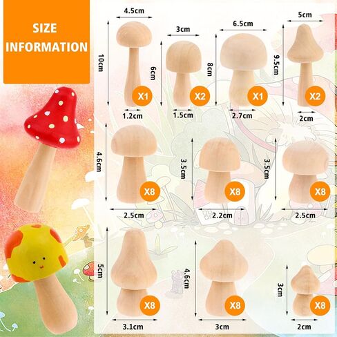 مجموعة فطر خشبية مكونة من 54 قطعة، 10 أحجام مختلفة وأشكال لطيفة فطر خشبي غير مكتمل مثالي لصياغة المشاريع الفنية وديكور الربيع والصيف تحت عنوان الجنية، لطيف وسلس وسهل الطلاء in Kuwait