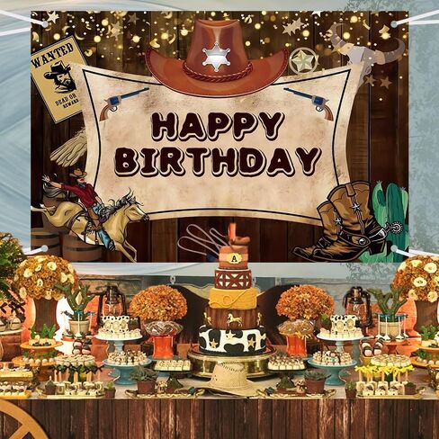 KELENO 121 Western Cowboy Birthday Party Decorations Supplies for Kids Boys Adults Brown Blue Horse Balloon Galand Arch Kit Tablecloth Backdrop Rodeo Balloon Western Themed Party Decorations in Kuwait