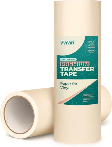 VViViD Premium Direct-Apply Medium-High Tack Transfer Tape for Crafting Vinyl, 6" x 50’ Easy-Apply Paper for Cricut, Sillhouette, Decals and Lettering in Saudi Arabia