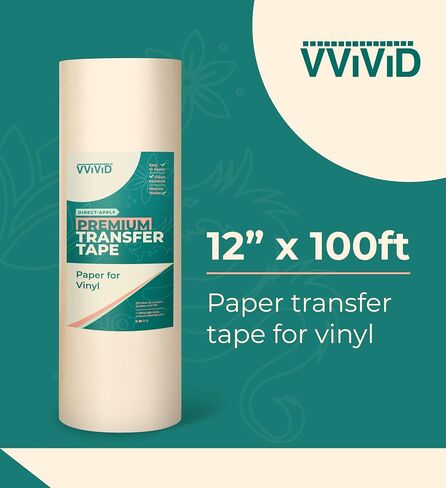 VViViD Premium Direct-Apply Medium-High Tack Transfer Tape for Crafting Vinyl, 6" x 50’ Easy-Apply Paper for Cricut, Sillhouette, Decals and Lettering in Saudi Arabia