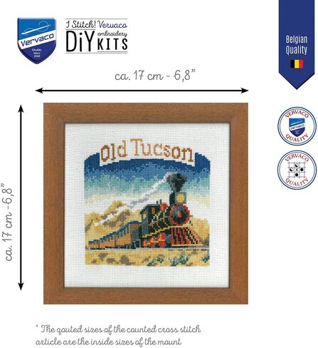 مجموعات تطريز Vervaco Cross Stitch، تزيين الحائط، مجموعة تطريز مطبوعة مسبقًا، صورة تطريز، قطن 100%، قوالب تطريز 11.80 × 9.45 بوصة، Las Vegas Aida in Saudi Arabia