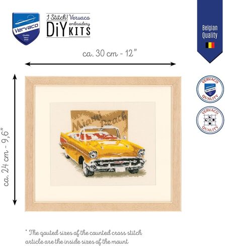 مجموعات تطريز Vervaco Cross Stitch، تزيين الحائط، مجموعة تطريز مطبوعة مسبقًا، صورة تطريز، قطن 100%، قوالب تطريز 11.80 × 9.45 بوصة، Las Vegas Aida in Saudi Arabia