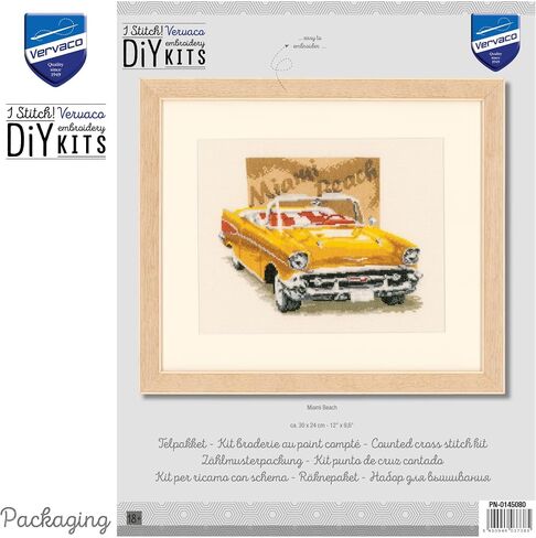 مجموعات تطريز Vervaco Cross Stitch، تزيين الحائط، مجموعة تطريز مطبوعة مسبقًا، صورة تطريز، قطن 100%، قوالب تطريز 11.80 × 9.45 بوصة، Las Vegas Aida in Saudi Arabia