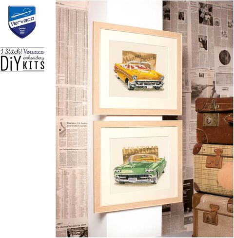 مجموعات تطريز Vervaco Cross Stitch، تزيين الحائط، مجموعة تطريز مطبوعة مسبقًا، صورة تطريز، قطن 100%، قوالب تطريز 11.80 × 9.45 بوصة، Las Vegas Aida in Saudi Arabia